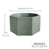 Matera De Mesa Mediana Terrario Verde Oliva 18x8.5cm Hexagonal