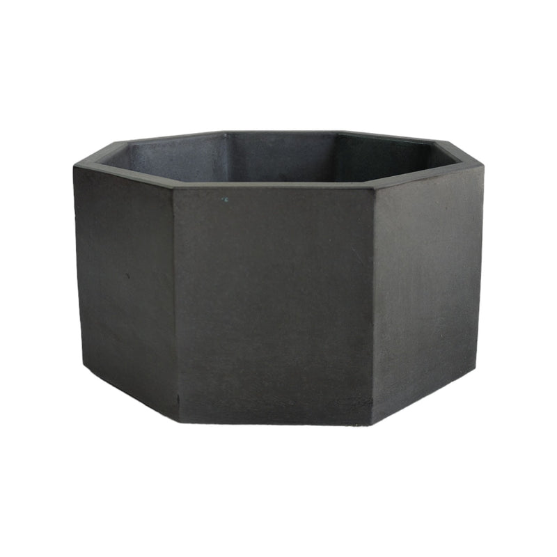 Matera De Mesa Mediana Terrario Negro 18x8.5cm Hexagonal