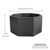 Matera de mesa Mediana Terrario Negro 18x8.5cm Hexagonal - MATERAS Y MACETAS | Bylmo
