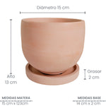 Matera De Mesa Mediana María Palo De Rosa 14.5x13cm Cónica