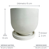 Matera de mesa Mediana María Blanco 14.5x13cm Cónica - MATERAS Y MACETAS | Bylmo