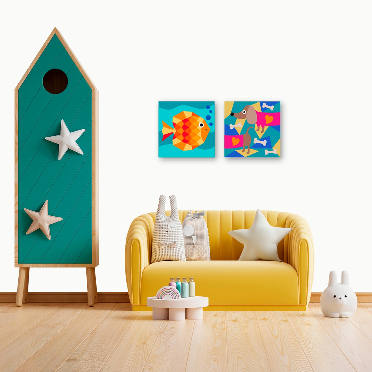 Kit Cuadro para Pintar Pez 24x24cm en MDF - CUADROS | Bylmo