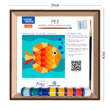 Kit Cuadro para Pintar Pez 24x24cm en MDF - CUADROS | Bylmo