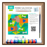 Kit Cuadro para Pintar Perro Salchicha 24x24cm en MDF - CUADROS | Bylmo