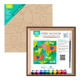 Kit Cuadro para Pintar Perro Salchicha 24x24cm en MDF - CUADROS | Bylmo