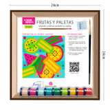 Kit Cuadro para Pintar Frutas y Paletas 24x24cm en MDF - CUADROS | Bylmo