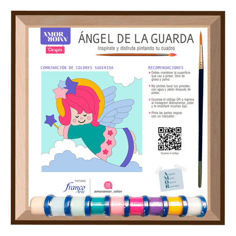Kit Cuadro para Pintar Ángel de la Guarda 24x24cm en MDF - CUADROS | Bylmo