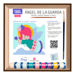 Kit Cuadro Para Pintar Ángel De La Guarda 24x24cm En Mdf