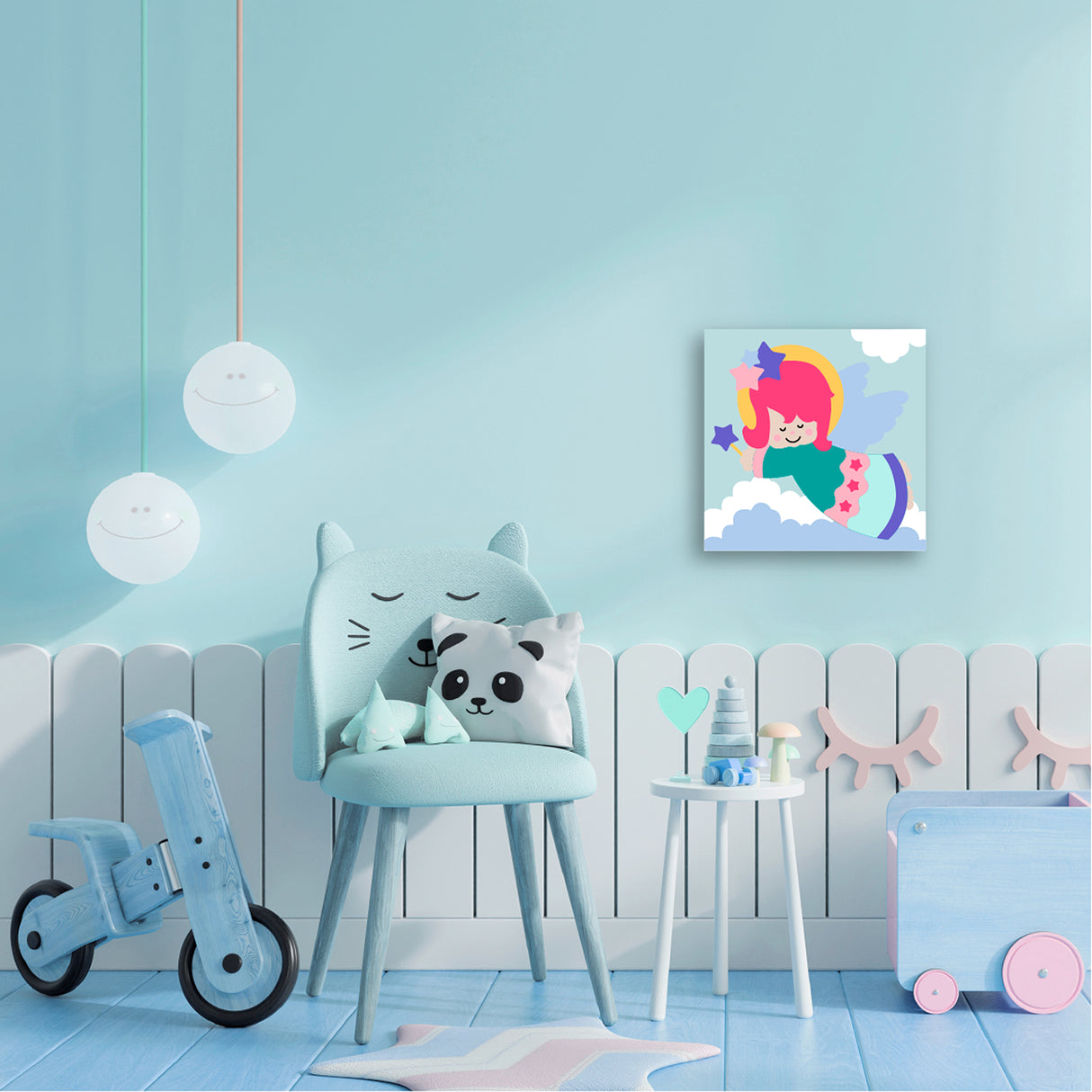 Kit Cuadro para Pintar Ángel de la Guarda 24x24cm en MDF - CUADROS | Bylmo