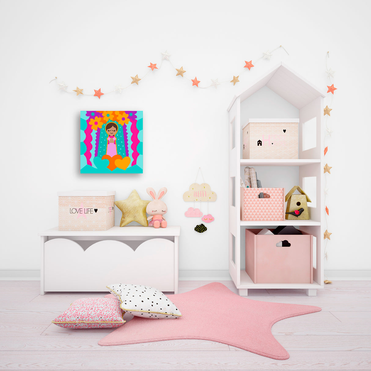 Kit Cuadro para Pintar Virgen de Guadalupe 24x24cm en MDF - CUADROS | Bylmo