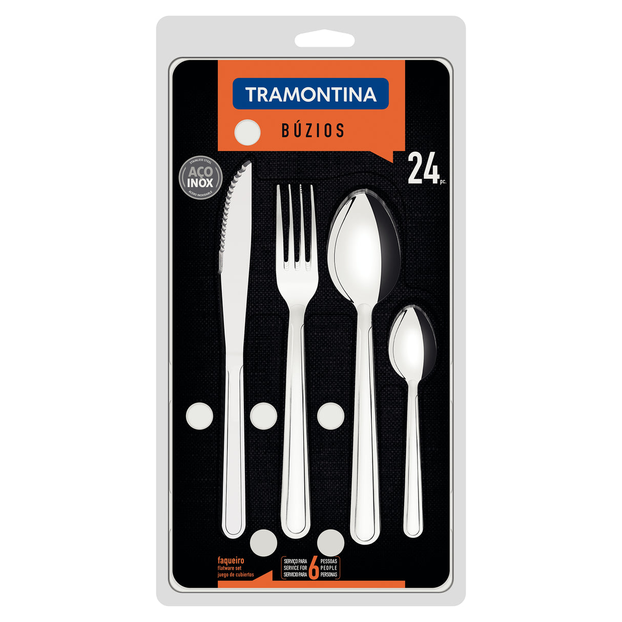 Juego de Cubiertos Búzios Acero 17x32.5cm De 24 Piezas - CUBIERTOS | Bylmo
