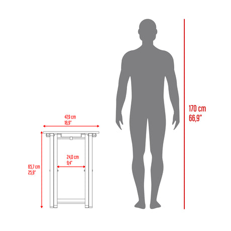 Mesa Auxiliar Plegable Otis Fresno Europeo 48.5x66cm Cuadrado - MESAS AUXILIARES | Bylmo