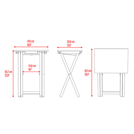 Mesa Auxiliar Plegable Otis Fresno Europeo 48.5x66cm Cuadrado - MESAS AUXILIARES | Bylmo