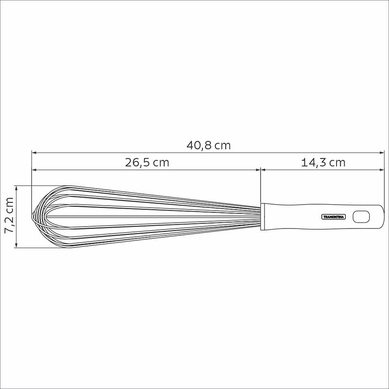 Batidor Manual Profissional Master Blanco Y Acero 7.2x7.2cm Para Mezclar