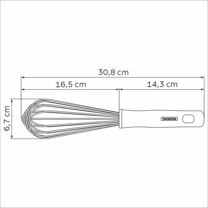 Batidor Manual Profissional Master Blanco Y Acero 6.7x6.7cm Para Mezclar