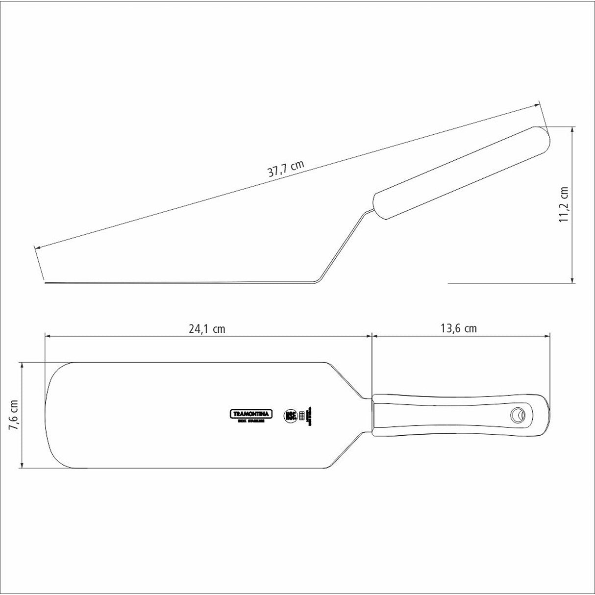 Espátula Profesional Profissional Master Blanco y Acero 7.6x11.2cm Para Cocinar - UTENSILIOS PARA COCINAR | Bylmo