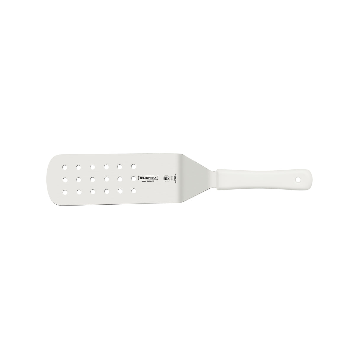 Espátula Profesional Perforada Profissional Master Blanco y Acero 7.6x11.2cm Para Cocinar - UTENSILIOS PARA COCINAR | Bylmo