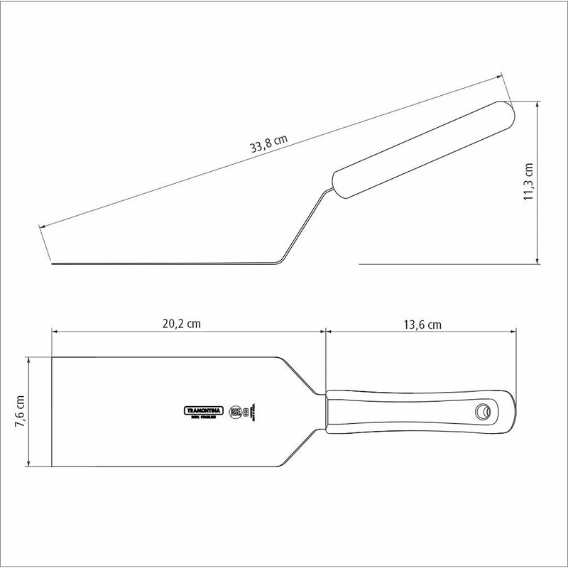 Espátula Profesional Profissional Master Blanco Y Acero 7.6x11.3cm Para Cocinar