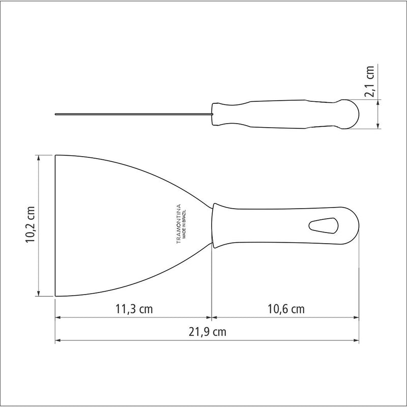 Espátula Profesional Profissional Master Blanco Y Acero 10.2x2.1cm Para Cocinar