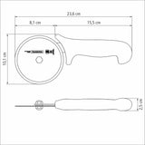 Cortador de Pizza Profissional Master Blanco y Acero 10.1x2.5cm Para Cortar - UTENSILIOS PARA COCINAR | Bylmo