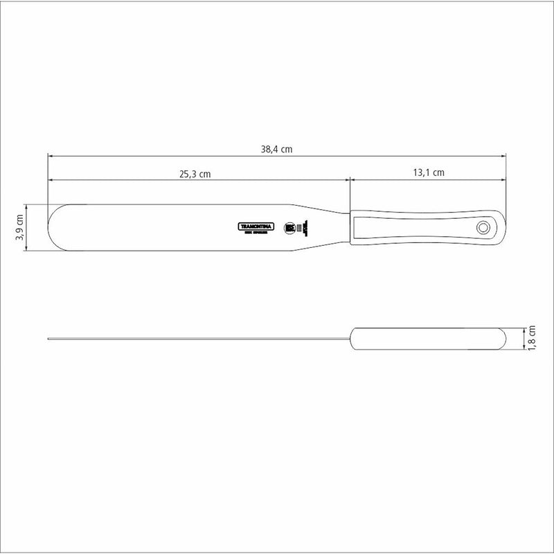 Espátula Profissional Master Blanco Y Acero 3.9x1.8cm Para Mezclar De 10 Pulgadas