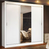 Closet Mônaco Blanco 210x21.4cm Con Cuatro Entrepaños Tres Puertas Y Con Espejo