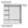 Closet Mônaco Blanco 210x21.4cm Con Cuatro Entrepaños Tres Puertas Y Con Espejo