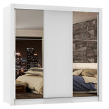 Closet Mônaco Blanco 210x25.7cm con Cuatro Entrepaños Tres Puertas y Con Espejo - CLOSETS | Bylmo