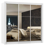 Closet Mônaco Blanco 210x30cm con Cuatro Entrepaños Tres Puertas y Con Espejo - CLOSETS | Bylmo