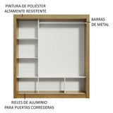 Closet Mônaco Marron 210x17.1cm con Cuatro Entrepaños y Tres Puertas - CLOSETS | Bylmo