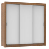 Closet Mônaco Marron y Blanco 210x17.1cm con Cuatro Entrepaños y Tres Puertas - CLOSETS | Bylmo