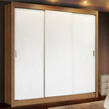 Closet Mônaco Marron y Blanco 210x17.1cm con Cuatro Entrepaños y Tres Puertas - CLOSETS | Bylmo