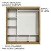 Closet Mônaco Marron Y Blanco 210x25.7cm Con Cuatro Entrepaños Tres Puertas Y Con Espejo