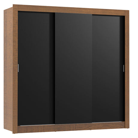 Closet Mônaco Marron y Negro 210x17.1cm con Cuatro Entrepaños y Tres Puertas - CLOSETS | Bylmo