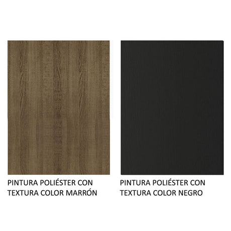 Closet Mônaco Marron y Negro 210x17.1cm con Cuatro Entrepaños y Tres Puertas - CLOSETS | Bylmo