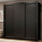 Closet Mônaco Negro 210x17.1cm con Cuatro Entrepaños y Tres Puertas - CLOSETS | Bylmo