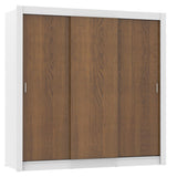 Closet Mônaco Blanco y Marron 210x17.1cm con Cuatro Entrepaños y Tres Puertas - CLOSETS | Bylmo