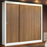Closet Mônaco Blanco y Marron 210x17.1cm con Cuatro Entrepaños y Tres Puertas - CLOSETS | Bylmo