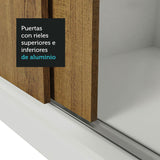 Closet Mônaco Blanco y Marron 210x17.1cm con Cuatro Entrepaños y Tres Puertas - CLOSETS | Bylmo