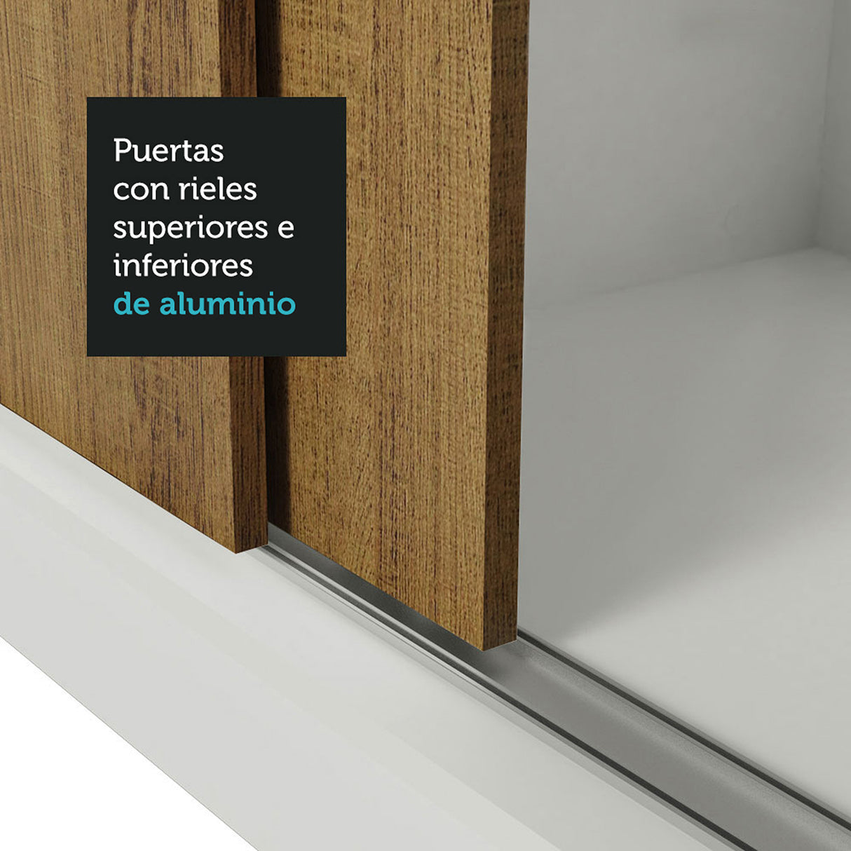 Closet Mônaco Blanco y Marron 210x21.4cm con Cuatro Entrepaños Tres Puertas y Con Espejo - CLOSETS | Bylmo