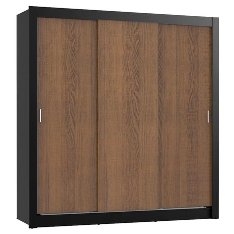 Closet Mônaco Negro y Marron 210x17.1cm con Cuatro Entrepaños y Tres Puertas - CLOSETS | Bylmo