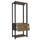 Closet Abierto Valencia Marron y Negro 70x180cm con Dos Entrepaños - CLOSETS | Bylmo