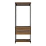 Closet Abierto Valencia Marron y Negro 70x180cm con Dos Entrepaños - CLOSETS | Bylmo