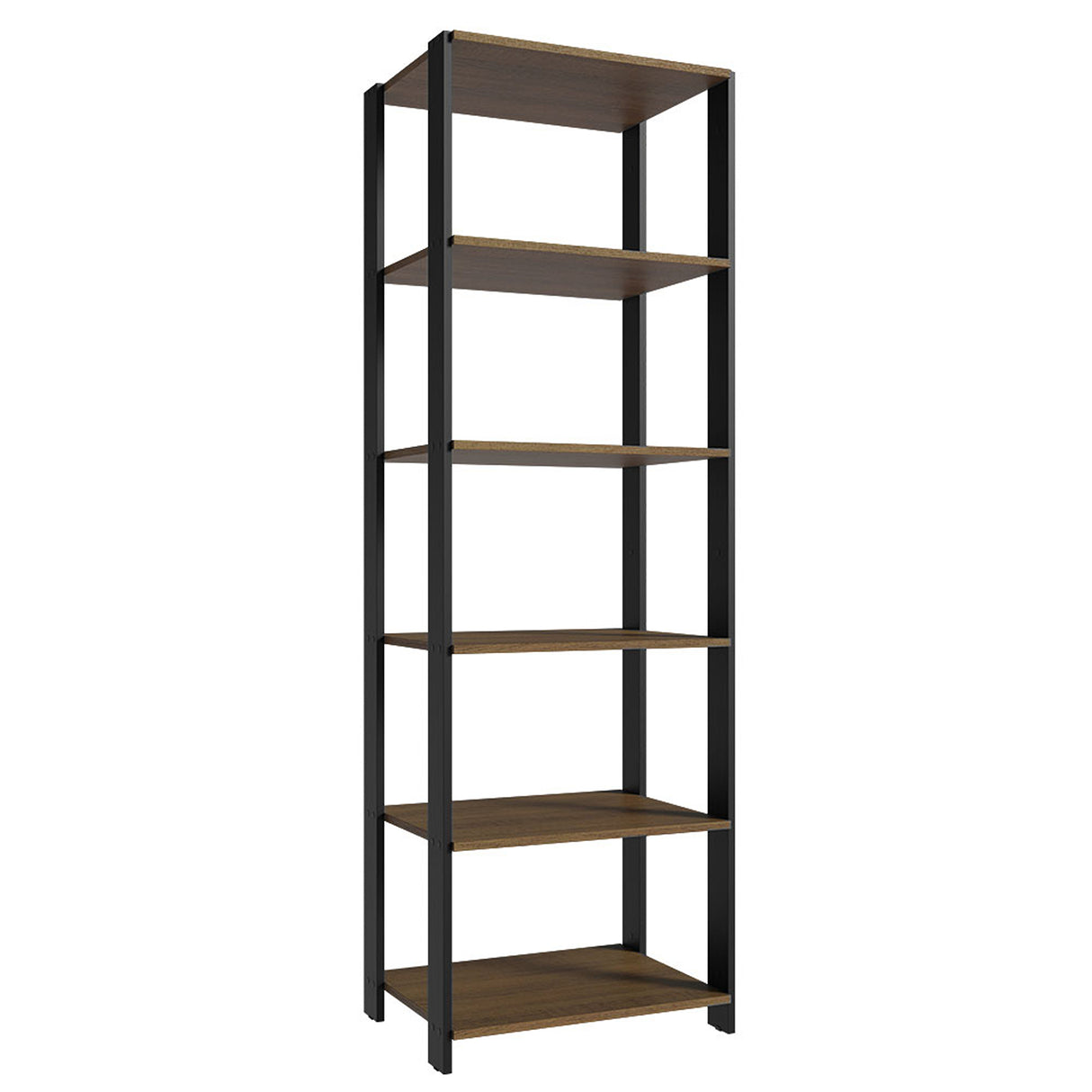 Closet Abierto Valencia Marron y Negro 59x180cm con Seis Entrepaños - CLOSETS | Bylmo