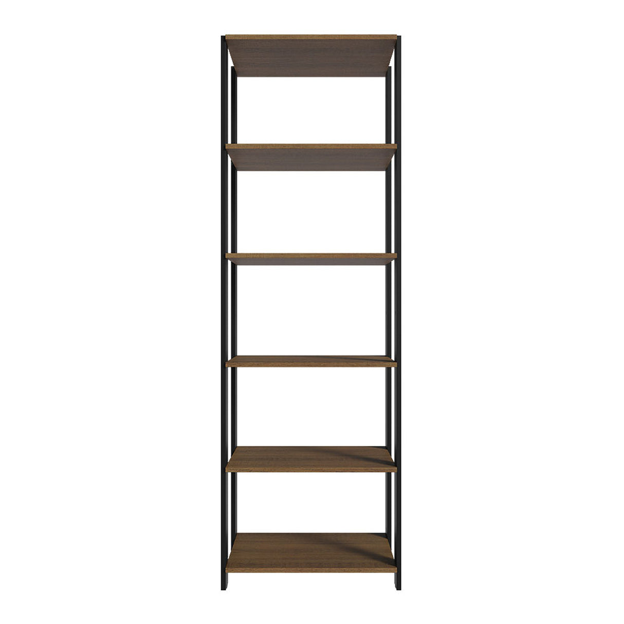 Closet Abierto Valencia Marron y Negro 59x180cm con Seis Entrepaños - CLOSETS | Bylmo