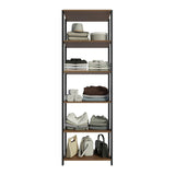 Closet Abierto Valencia Marron y Negro 59x180cm con Seis Entrepaños - CLOSETS | Bylmo