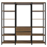 Closet Abierto Valencia Marron y Negro 188x180cm con Diez Entrepaños - CLOSETS | Bylmo