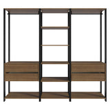 Closet Abierto Valencia Marron y Negro 199x180cm con Diez Entrepaños - CLOSETS | Bylmo