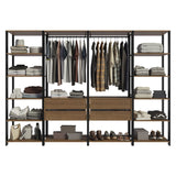Closet Abierto Valencia Marron y Negro 258x180cm con Diez Entrepaños Modular - CLOSETS | Bylmo