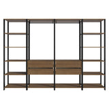 Closet Abierto Valencia Marron y Negro 258x180cm con Diez Entrepaños Modular - CLOSETS | Bylmo